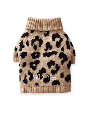NEW KNIT DOG SWEATER  Size L Mark & Graham Leopard Print.